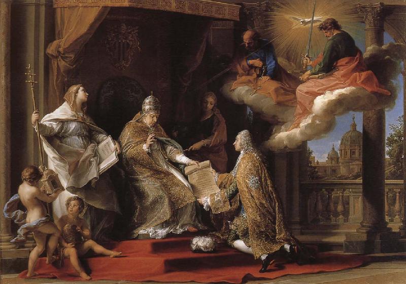 Pompeo Batoni Pope Benedict XIV to the Earl Owen Deke Yi-wide introduction of the Bible, didactic Germany oil painting art